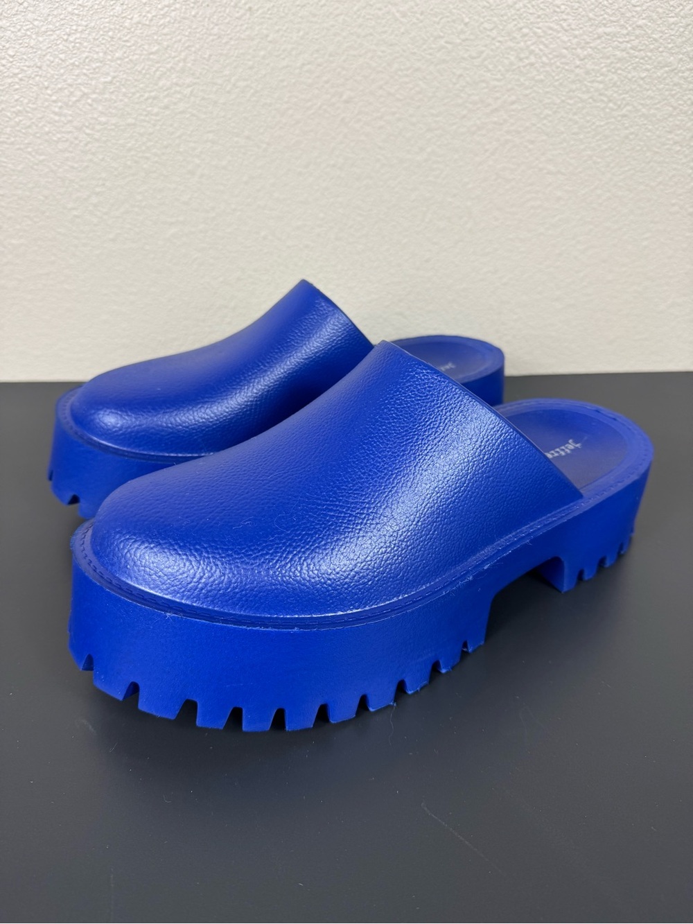 Jeffrey Campbell Free People Bae Clogge Platform Mules Clogs Cobalt Blue EUC
